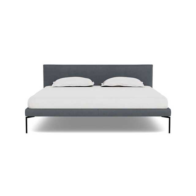 Heal's Matera Bed Super King Siena Cotton Shale Grey Black Feet