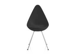 Fritz Hansen Drop Side Chair Black Chromed Legs