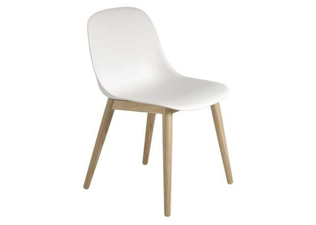 Muuto Fiber Side Chair Wood Base Normal Shell Natural White/Oak - image 1