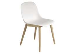 Muuto Fiber Side Chair Wood Base Normal Shell Natural White/Oak - thumbnail 1