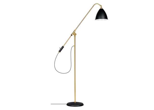 Gubi Bestlite BL4 Floor Lamp Brass Base Black Shade