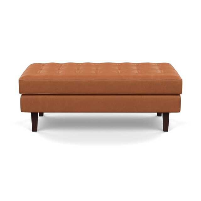 Heal's Hepburn Ottoman Liena Leather Brown 680 Black