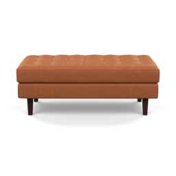 Heal's Hepburn Ottoman Liena Leather Brown 680 Black