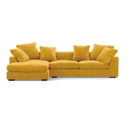 Heal's Cumulus LHF Corner Sofa Smart Luxe Velvet Canary Black Feet