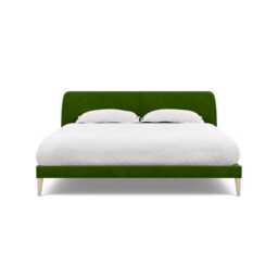 Heal's Wallis SuperKing Bed Smart Luxe Velvet Grass Natural Oak Feet - thumbnail 1