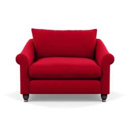 Heal's Devon Loveseat Melton Wool Red Oxide Walnut Stained Feet