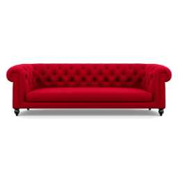 Heal's Fitzrovia 4 Seater Sofa Melton Wool Red Oxide Black Feet