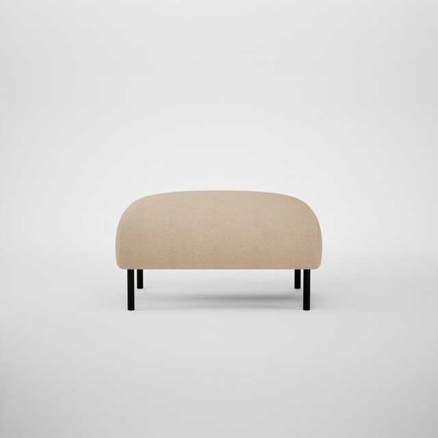 Heal's Alto Ottoman Capelo Linen-Cotton Bamboo Black Feet - image 1