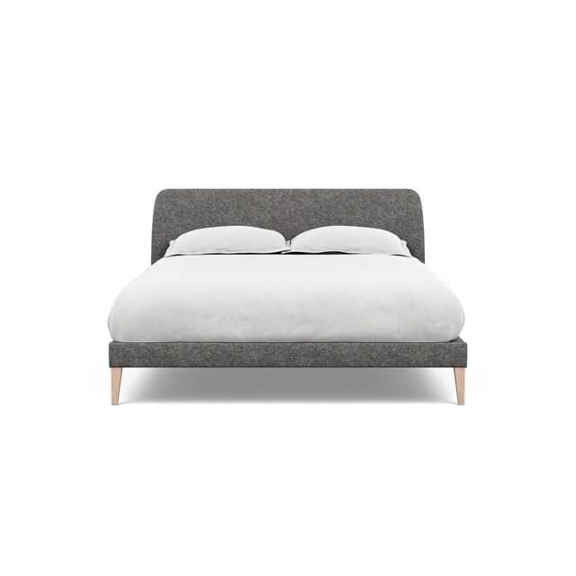 Heal's Wallis King Bed Melton Wool Shale Natural Oak Feet