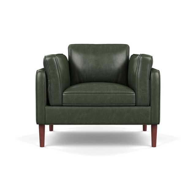 Heal's Sonno Armchair Leather Stonewash Vintage Green 278 Walnut Feet - image 1