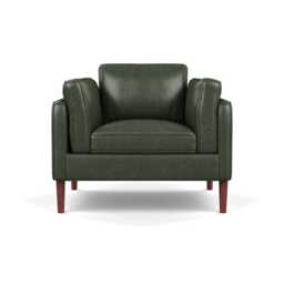 Heal's Sonno Armchair Leather Stonewash Vintage Green 278 Walnut Feet
