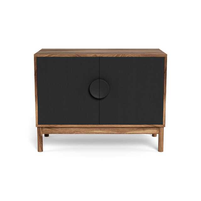 Heal's Tinta Small Sideboard Walnut Carcass Black Stain Doors