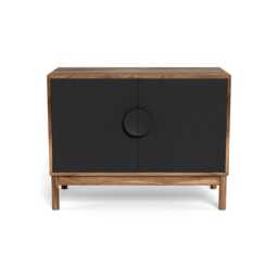 Heal's Tinta Small Sideboard Walnut Carcass Black Stain Doors