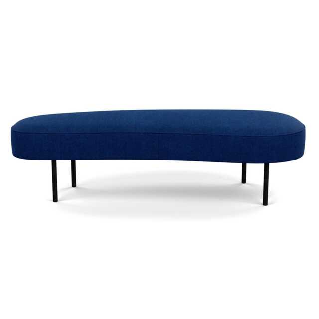 Heal's Isola Large Ottoman St Moritz Wool Blue Black Feet