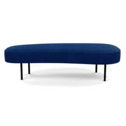 Heal's Isola Large Ottoman St Moritz Wool Blue Black Feet