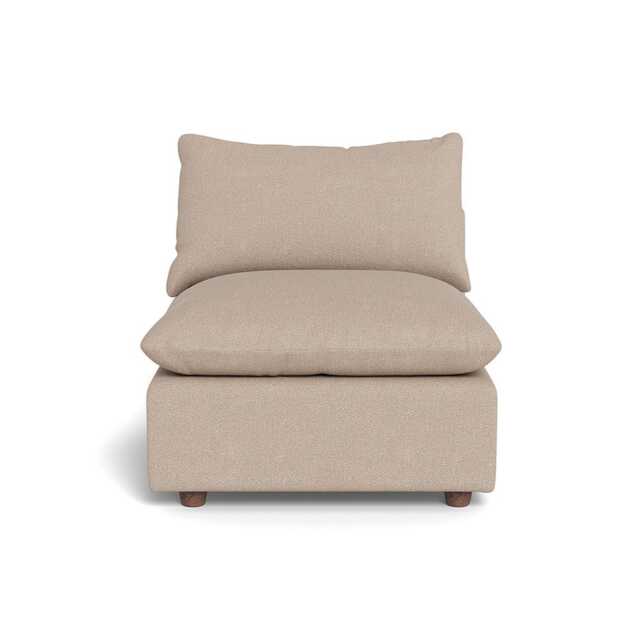 Heal's Astrid Single Unit Boucle Tweed Pearl Walnut Stained Beech Feet