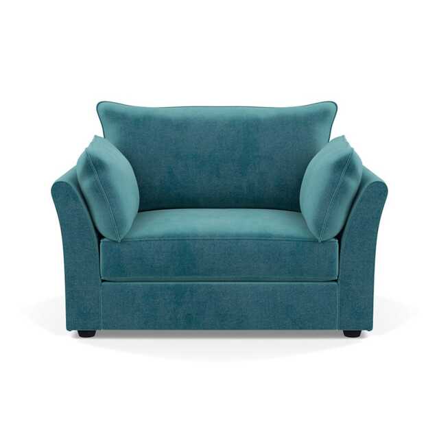 Heal's Tailor Loveseat Smart Luxe Velvet Airforce Blue Black Beech Feet
