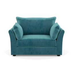 Heal's Tailor Loveseat Smart Luxe Velvet Airforce Blue Black Beech Feet