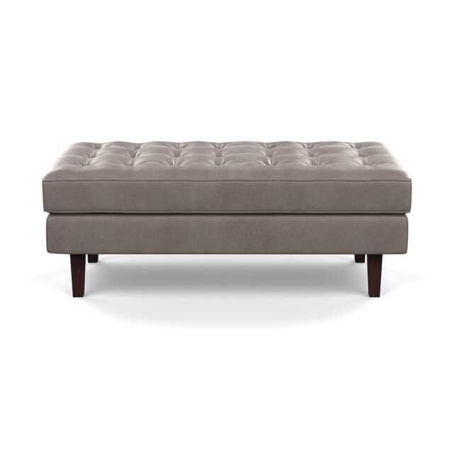 Heal's Hepburn Ottoman Daino Leather Elephant Black Feet