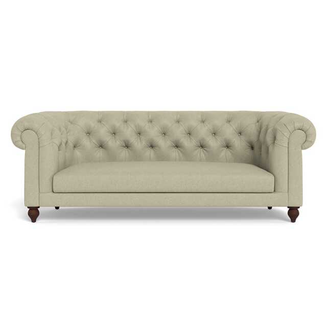 Heal's Fitzrovia 3 Seater Sofa Cotton Grain Chestnut Stain Feet