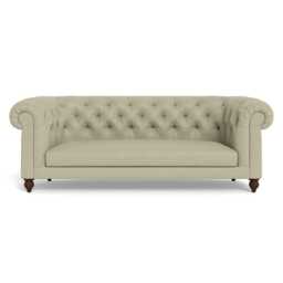 Heal's Fitzrovia 3 Seater Sofa Cotton Grain Chestnut Stain Feet