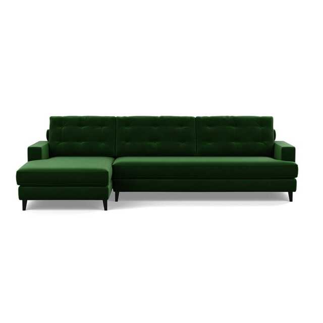 Heal's Mistral Left Hand Facing Corner Sofa Smart Velvet Forest Black Feet