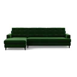 Heal's Mistral Left Hand Facing Corner Sofa Smart Velvet Forest Black Feet