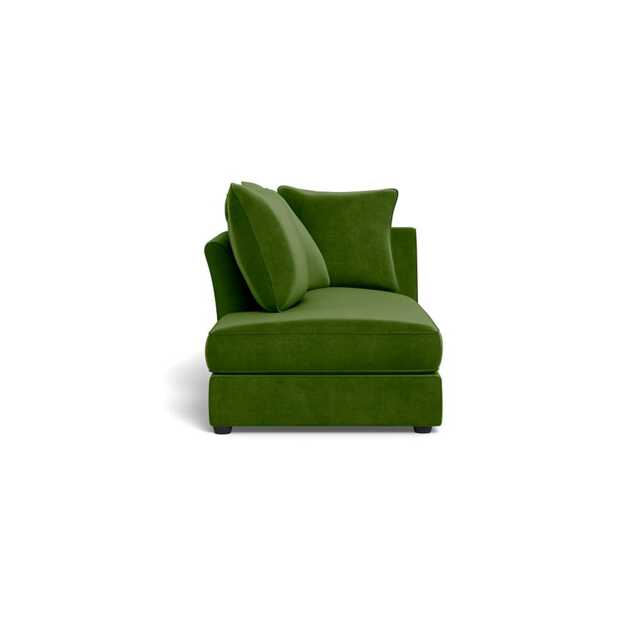 Heal's Tailor Left Hand Facing Chaise Unit Smart Luxe Velvet Grass Black Feet