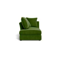Heal's Tailor Left Hand Facing Chaise Unit  Smart Luxe Velvet Grass Black Feet