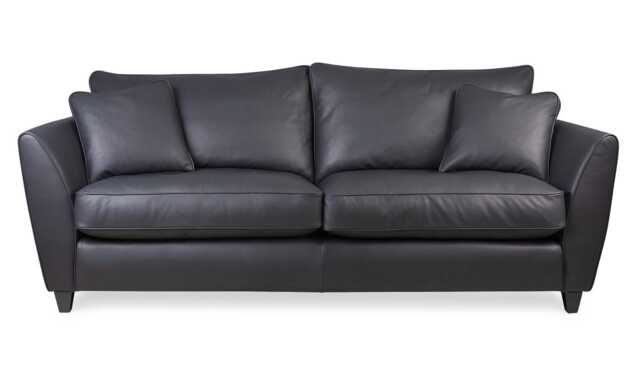 Heal's Torino 4 Seater Leather Sofa Leather Black Natural Feet - image 1