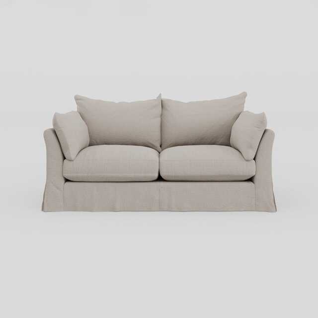 Heal's Tailor Loose Cover 3 Str Sofa Capelo Linen Sea Salt, Natural Beech Feet