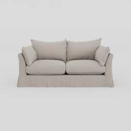 Heal's Tailor Loose Cover 3 Str Sofa Capelo Linen Sea Salt, Natural Beech Feet
