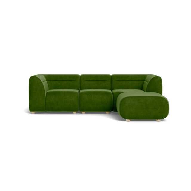 Heal's Lilli Right Hand Facing Corner Sofa Smart Luxe Velvet Grass Natural Beech Feet