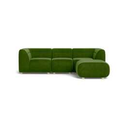 Heal's Lilli Right Hand Facing Corner Sofa Smart Luxe Velvet Grass Natural Beech Feet