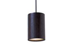 Case Solid Pendant Light Cylinder Black Stained Oak
