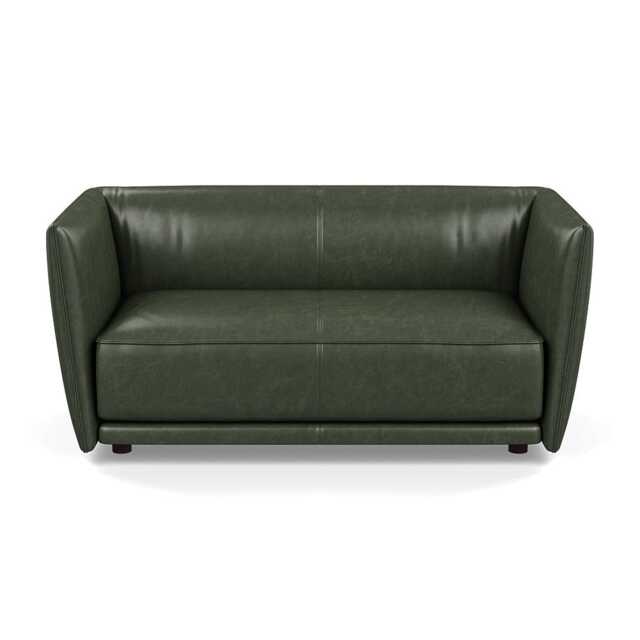 Heal's Valley 2 Seater Sofa Stonewash Vintage Green Walnut Stain Feet - image 1