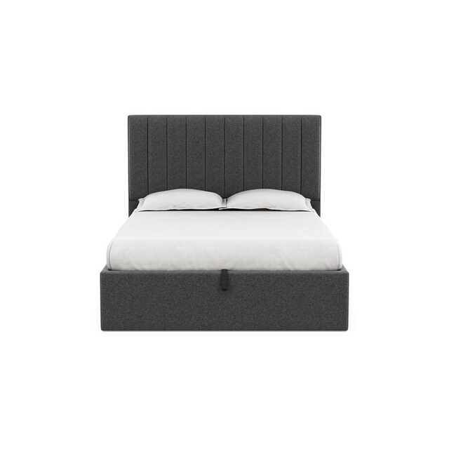 Heal's Lift Storage Divan King Melton Wool Granite Natural Feet
