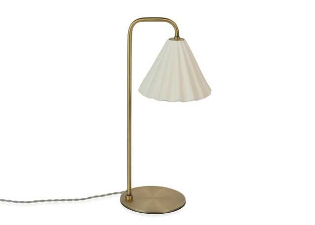 Heal's Monroe Porcelain Table Lamp White & Brushed Gold
