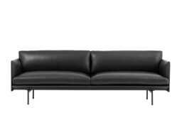 Muuto Outline 3 seater Refine Leather Black