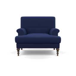 Scp Oscar Formal Armchair Melton Wool New Navy Walnut Feet