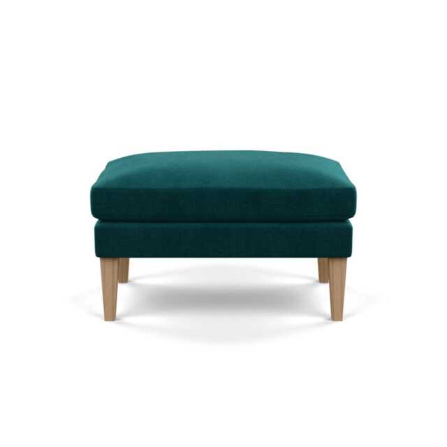 Heal's Wallis Ottoman Smart Luxe Velvet Ocean Tinted Ash Feet - image 1