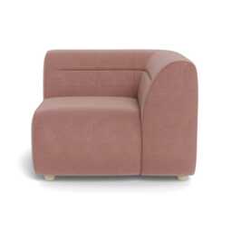 Heal's Lilli Corner Unit Right Module Smart Luxe Velvet Dusky Pink Natural Beech Feet