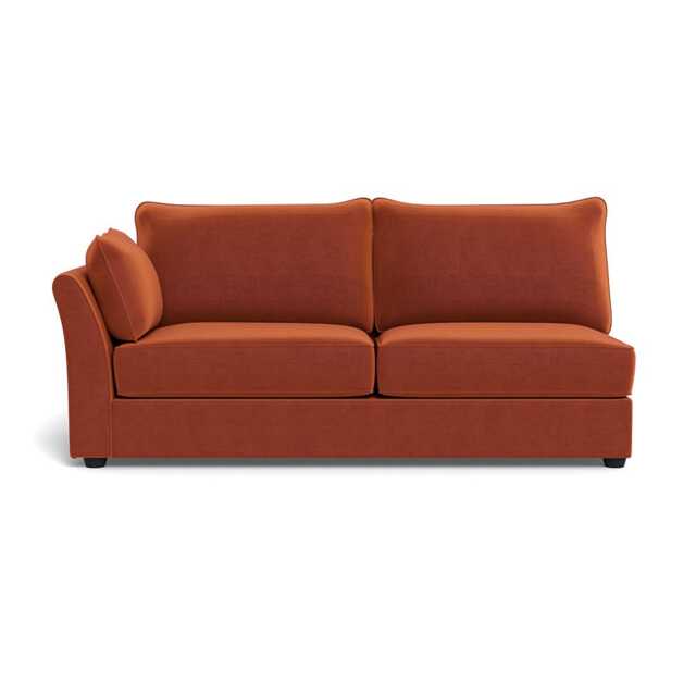 Heal's Tailor Large Curved Corner Unit LHF Cotton Velvet Russet, Black Feet