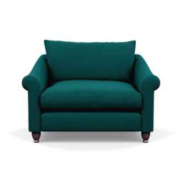 Heal's Devon Loveseat Brushed Cotton Pine Walnut Stained Feet - thumbnail 1