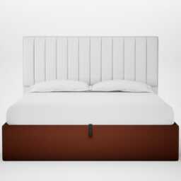 Heal's Lift Storage Divan Super King Smart Cotton Linen Rust Black Feet