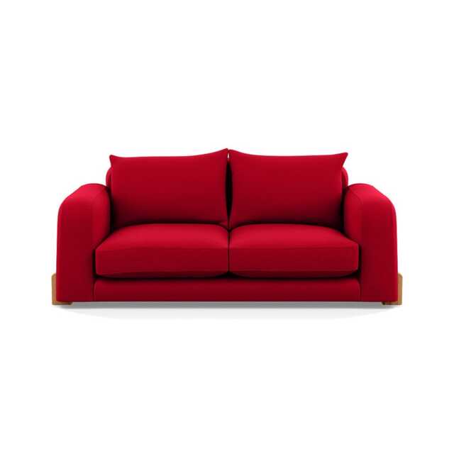 Heal's Nuvola 3 Seater Sofa Melton Wool Red Oxide Natural Oak Feet