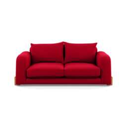 Heal's Nuvola 3 Seater Sofa Melton Wool Red Oxide Natural Oak Feet