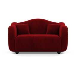 Heal's Tetbury 2 Seater Sofa Smart Luxe Velvet Mulberry Black Beech Feet