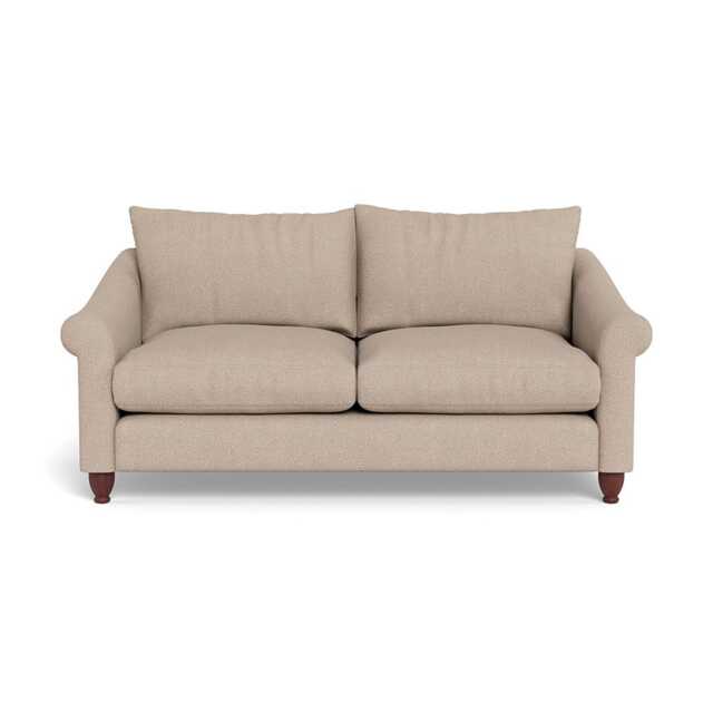 Heal's Devon 3 Seater Boucle Tweed Pearl Walnut Stained Beech Feet