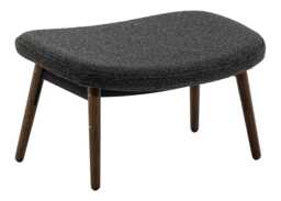 Case Ella Ottoman in Walnut and Boucle Slate